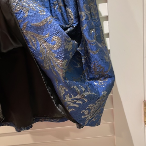 mecessary objects BEAUTIFUL strapless PARTY DRESS w/ DEEP BLUE/SILVER sz. MEDIUM - Picture 7 of 7